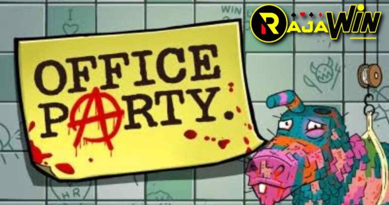 Keseruan visual game slot Office Party dari Microgaming yang menampilkan karakter karyawan kantor dan simbol bonus melimpah.