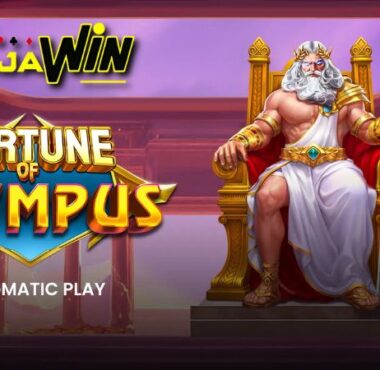 Tampilan slot Fortune of Olympus Pragmatic Play bertema keagungan Dewa Zeus dan Gunung Olympus