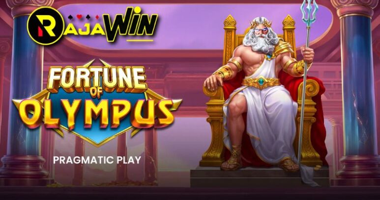 Tampilan slot Fortune of Olympus Pragmatic Play bertema keagungan Dewa Zeus dan Gunung Olympus
